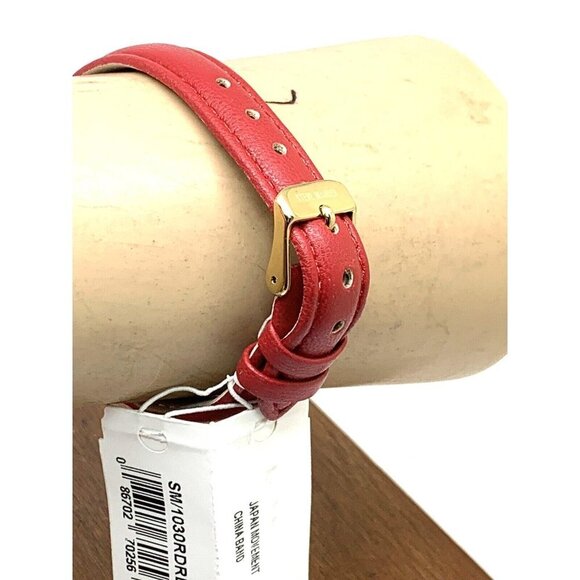 Steve Madden Women's Watch SM/1030 Quartz Rectangle Gold Red Dial Leathe… - Picture 9 of 13